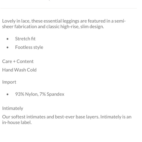 Free People Intimately Lacey Daze Floral Lace Footless Leggings Tights NWT S - Picture 11 of 11